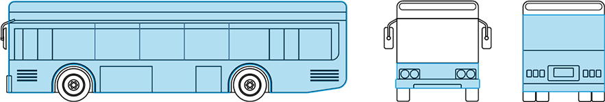 Reklamos plotai ant autobusų, troleibusų ir jų viduje
