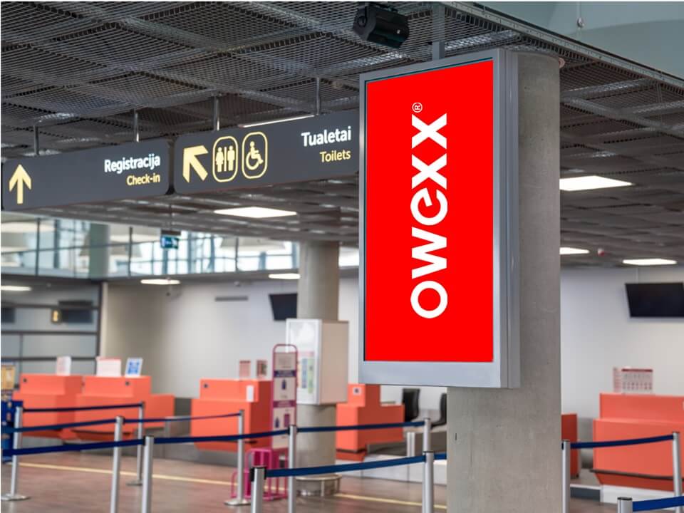 Reklamos plotas oro uoste - 55 colių ekranas, OTVV 1, K-DC-55-01, Kaunas KUN