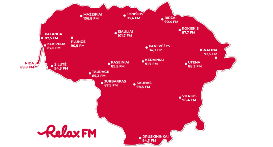 „RELAX FM“ dažniai