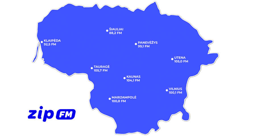 „ZIP FM“ dažniai