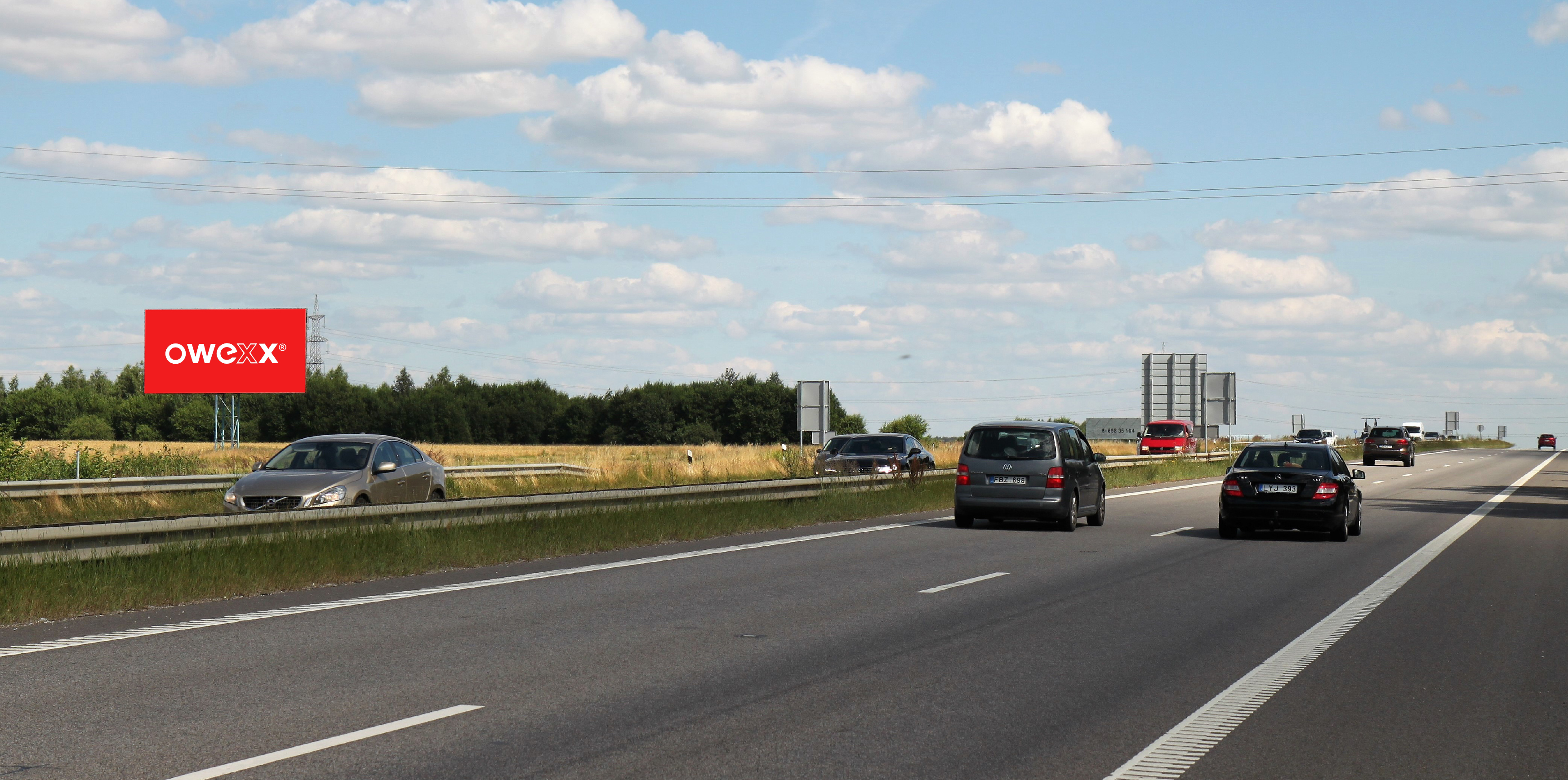 Reklaminis stendas magistralėje Vilnius - Kaunas, 78 km iki Vilniaus